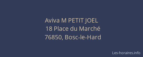 Aviva M PETIT JOEL