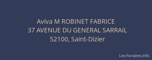 Aviva M ROBINET FABRICE