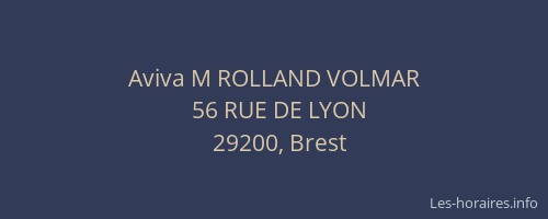 Aviva M ROLLAND VOLMAR