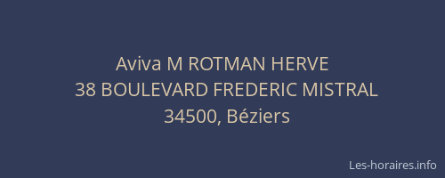 Aviva M ROTMAN HERVE