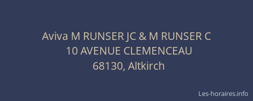 Aviva M RUNSER JC & M RUNSER C