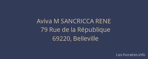 Aviva M SANCRICCA RENE