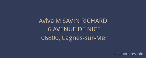 Aviva M SAVIN RICHARD