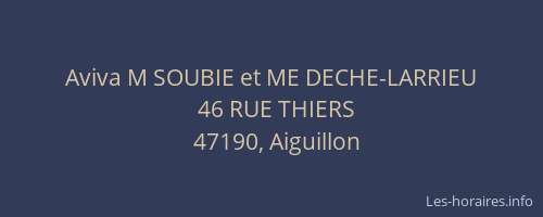 Aviva M SOUBIE et ME DECHE-LARRIEU