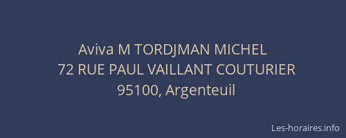 Aviva M TORDJMAN MICHEL