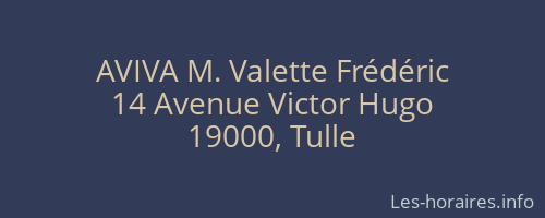 AVIVA M. Valette Frédéric