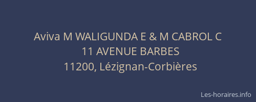 Aviva M WALIGUNDA E & M CABROL C