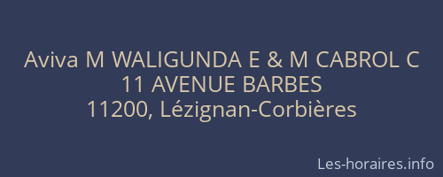 Aviva M WALIGUNDA E & M CABROL C