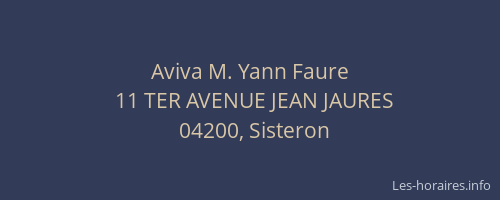 Aviva M. Yann Faure