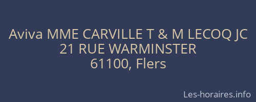 Aviva MME CARVILLE T & M LECOQ JC