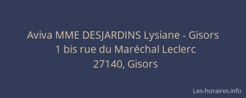 Aviva MME DESJARDINS Lysiane - Gisors
