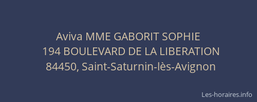 Aviva MME GABORIT SOPHIE