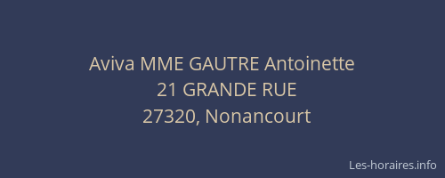 Aviva MME GAUTRE Antoinette