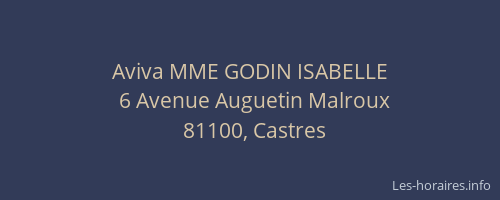 Aviva MME GODIN ISABELLE