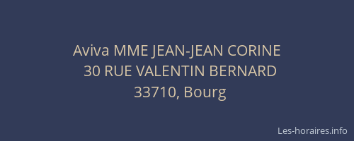 Aviva MME JEAN-JEAN CORINE