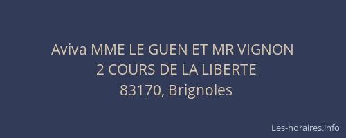 Aviva MME LE GUEN ET MR VIGNON