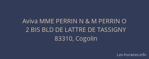Aviva MME PERRIN N & M PERRIN O