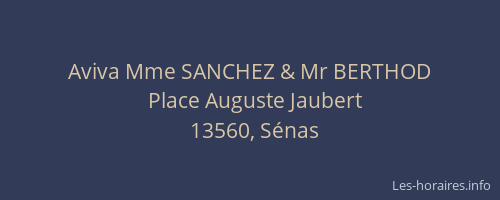 Aviva Mme SANCHEZ & Mr BERTHOD