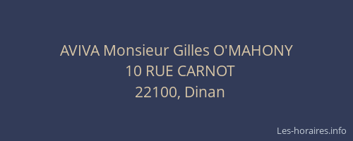AVIVA Monsieur Gilles O'MAHONY