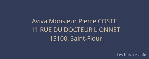 Aviva Monsieur Pierre COSTE