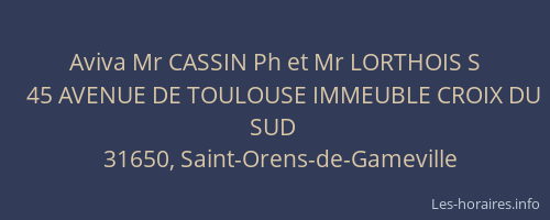 Aviva Mr CASSIN Ph et Mr LORTHOIS S