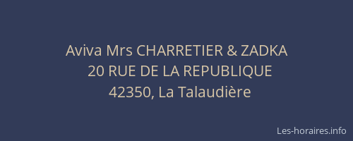 Aviva Mrs CHARRETIER & ZADKA