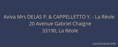 Aviva Mrs DELAS P. & CAPPELLETTO Y. - La Réole