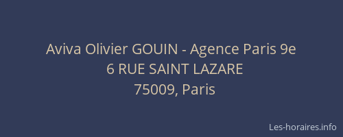 Aviva Olivier GOUIN - Agence Paris 9e