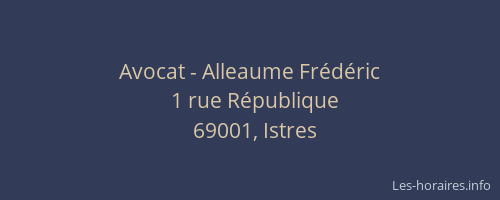 Avocat - Alleaume Frédéric
