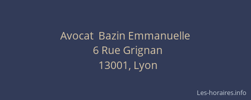 Avocat  Bazin Emmanuelle