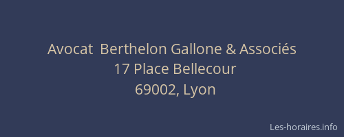 Avocat  Berthelon Gallone & Associés