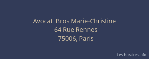 Avocat  Bros Marie-Christine