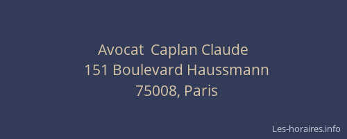 Avocat  Caplan Claude