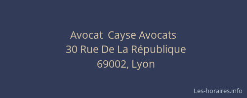 Avocat  Cayse Avocats