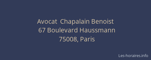 Avocat  Chapalain Benoist
