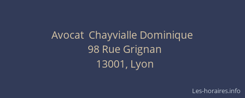Avocat  Chayvialle Dominique