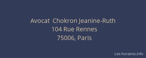 Avocat  Chokron Jeanine-Ruth