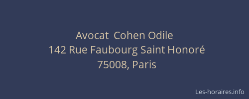 Avocat  Cohen Odile
