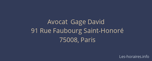 Avocat  Gage David