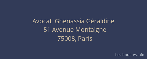 Avocat  Ghenassia Géraldine