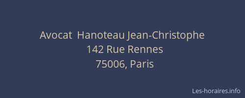 Avocat  Hanoteau Jean-Christophe