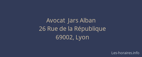 Avocat  Jars Alban