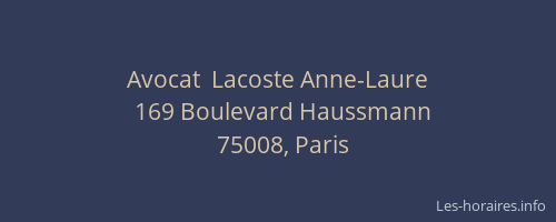 Avocat  Lacoste Anne-Laure