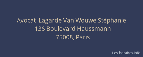 Avocat  Lagarde Van Wouwe Stéphanie