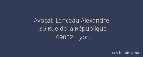 Avocat  Lanceau Alexandre