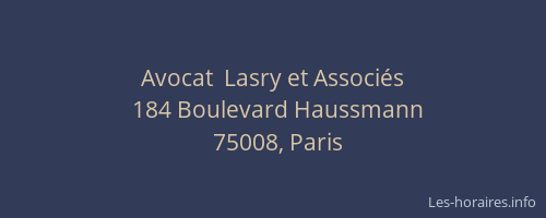 Avocat  Lasry et Associés