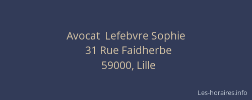 Avocat  Lefebvre Sophie