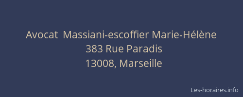 Avocat  Massiani-escoffier Marie-Hélène