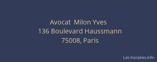 Avocat  Milon Yves