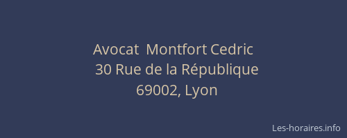 Avocat  Montfort Cedric